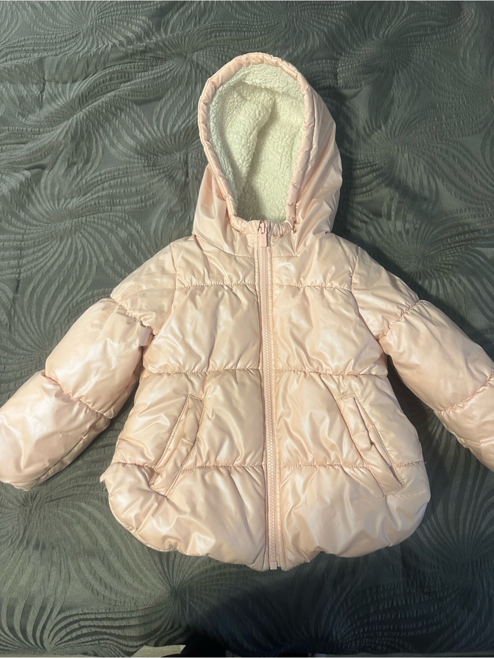 Carter's Light Pink Quilted Hooded Puffer Jacket